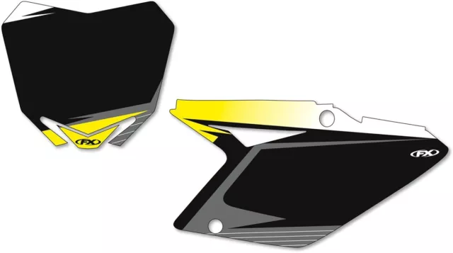 Factory Effex Black/Yellow Pre-Cut Graphic Number Plate Kit (12-64434)
