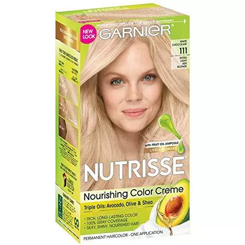 Garnier Nutrisse Level 3 Permanent Hair Creme, Extra, Light Ash Blonde 111