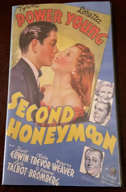 SECOND HONEYMOON 1937 Reprod. One-Sheet w/Display Case 5"x8" Tyrone Power Exc!