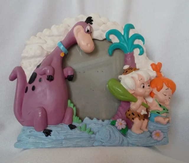 1993 Hanna-Barbera FLINSTONES 3D Resin Picture Frame - DINO, BAM BAM & PEBBLES