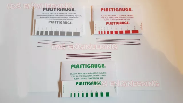 PLASTIGAUGE / FLEXIGAUGE bearing shell clearance mixed set of 12 GREEN RED  GREY £18.75 - PicClick UK