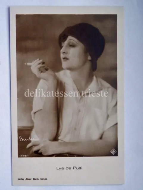 LYA DE PUTTI attrice cinema muto silent movie foto Binder vecchia cartolina 1269