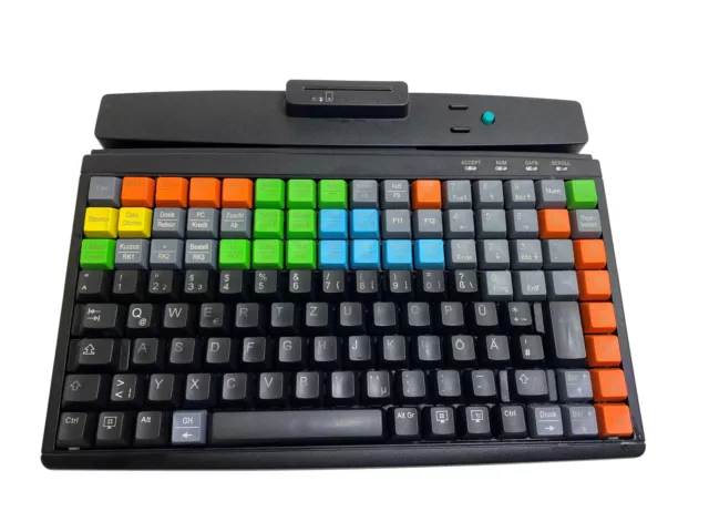 Kassentastatur POS Keyboard Preh Prehkeytec MCI 128 USB schwarz mit Chipleser