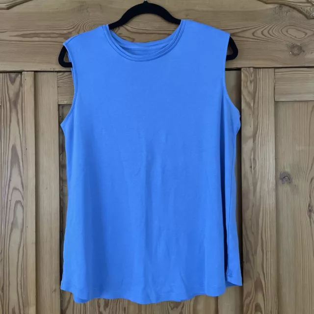 J Jill Plus Size 1X  Periwinkle Blue Sleeveless Shirttail Pima Cotton Tunic Top