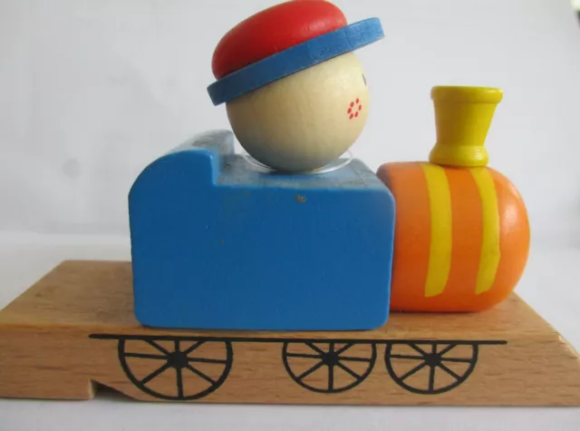 Wooden Train Whistle Locomotive Engine Cute Decor Or Real Play 3