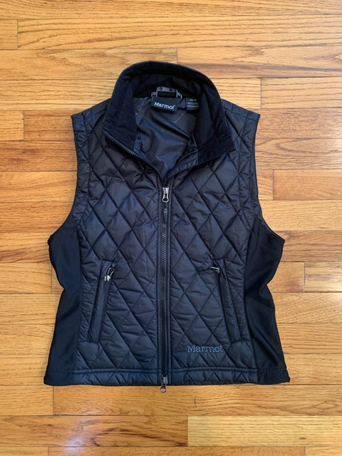Marmot Womens Black Kitzbuhel Diamond Quilted Full Zip Vest Size XS Extra Small