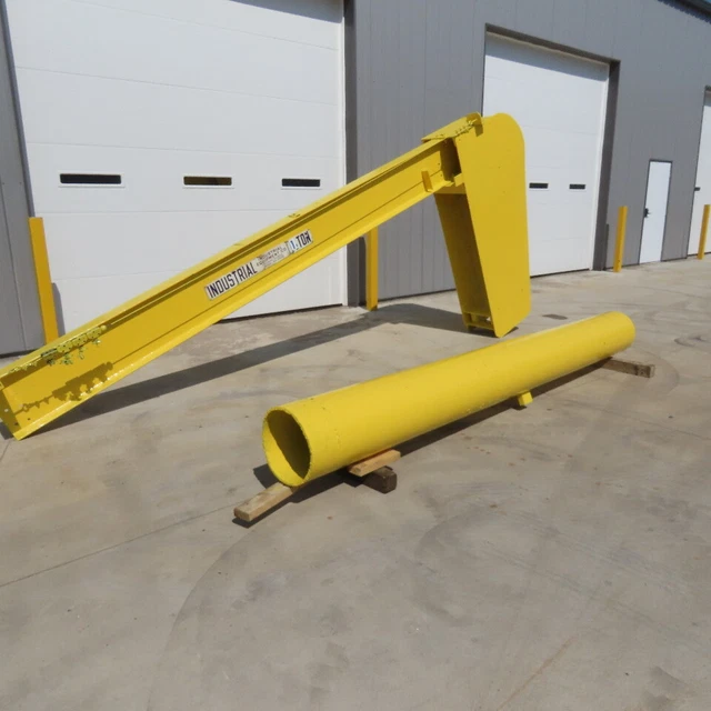 Industrial Equipment 1 Ton Free Standing Jib Crane 14' Swing 12' Travel 5"x15"