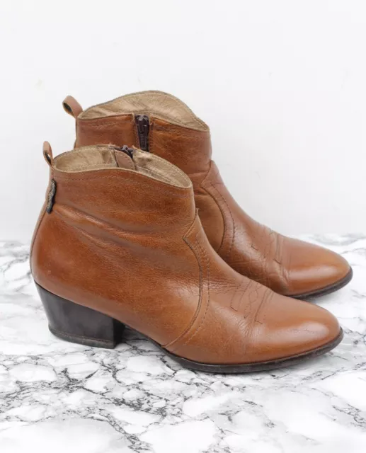 Russell & Bromley Fauve Marron Cuir Bottines, Taille UK 5/ Ue 38
