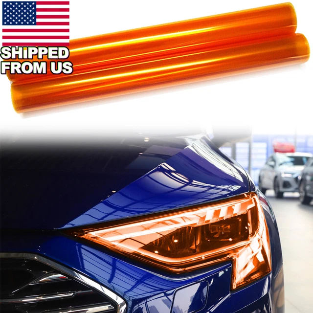 48x12 Inch YELLOW Lucency Sporty Vinyl Film Trim Wrap For Headlight tail light