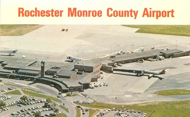 Postcard New York Rochester Monroe County Airport aerial View 23-6009