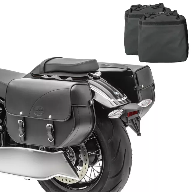 Viking Lamellar Raven XL Honda Shadow 750 Phantom Shock Cutout Matte Motorcycle  Hard Saddlebags
