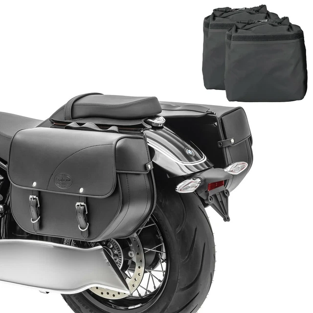 Viking Lamellar Raven XL Honda Shadow 750 Phantom Shock Cutout Matte Motorcycle  Hard Saddlebags