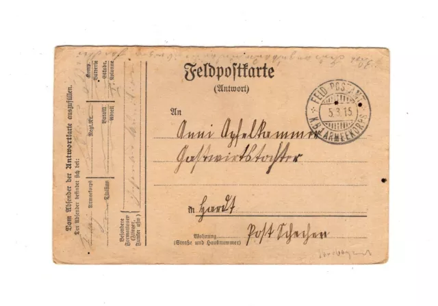 AK Ansichtskarte Feldpost - 1915