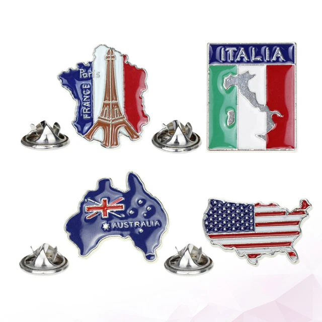 4 Pcs Kleines Geschenk Nationale Emaille Un Emaille-Pin Reisen Fräulein