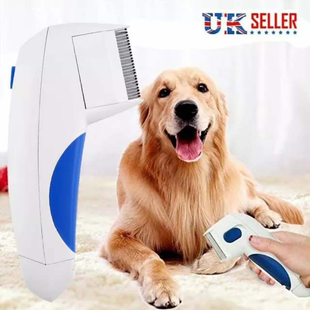 Electric Flea Zapper Lice Remover Hair Comb Brush Pet Cat Dog Safe Cleaning