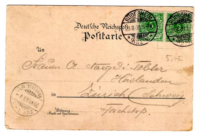 Reich Allemand-époque Pfennig 1898 Salutation Du Niederwald Superbe Ak (T5936