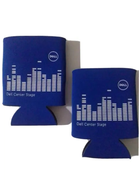 DELL Computers Swag Koozie Coozie  (Set of 2) Cozy Can Beer Cooler Blue NEW