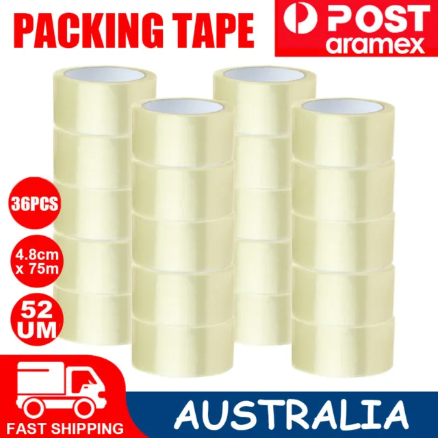 108 Heavy Duty Super Clear Packing Tape Packaging Sticky Sealing Tape 48mm 75M