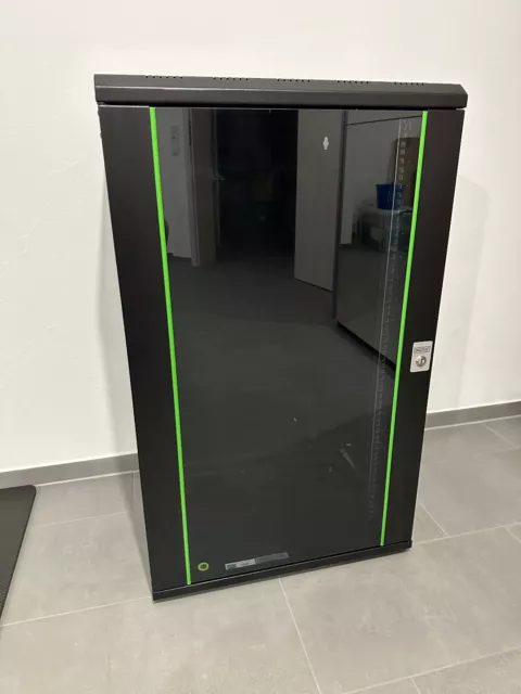 DIGITUS Netzwerkschrank, 19 Zoll, 20 HE, Glastür, 100 kg Traglast, Wandmontage