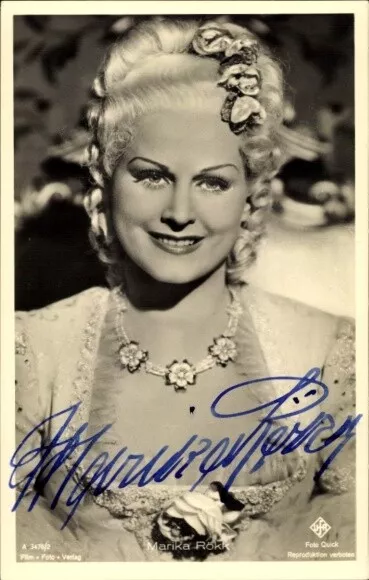 Ak Schauspielerin Marika Rökk, Portrait, Autogramm - 10905653