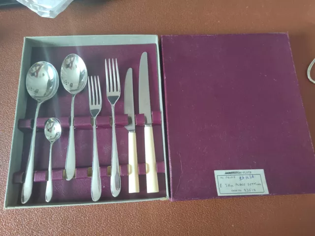 Vintage Silver Plated Walker & Hall 7 Piece Pride Pattern Place Setting Boxed #1