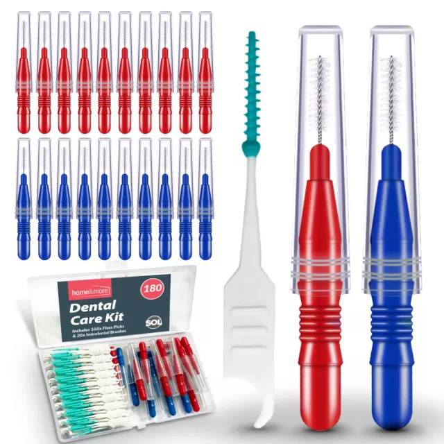 180 Interdental Brushes Sticks Picks Blue Red Dental Floss Teeth Tooth Toothpick