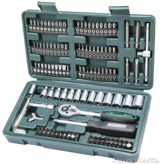 Mannesmann Ratchet & Bit & Socket Set 130 pcs 1/4" Drive 72 tooth  VPA GS TUV