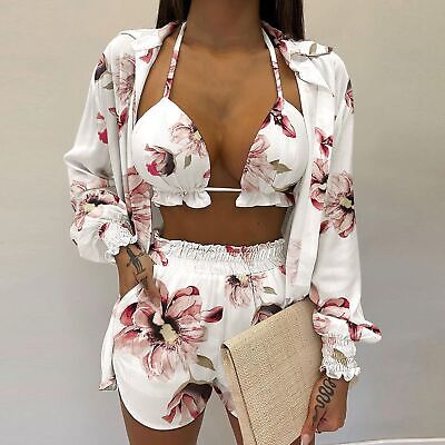 1 Set Crop Top Coat Shorts Turndown Collar Lace-up Sexy Stylish for School