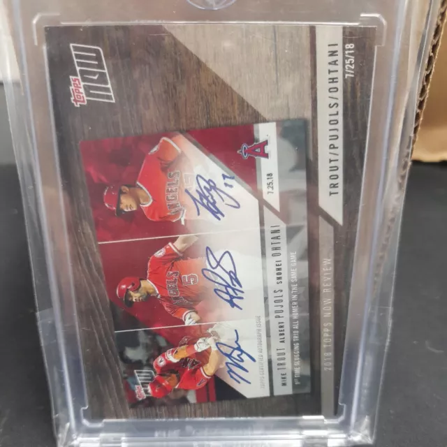 2019 Topps Now Review #TN-9 SP TROUT PUJOLS Shohei OHTANI Angels READ Repro Auto