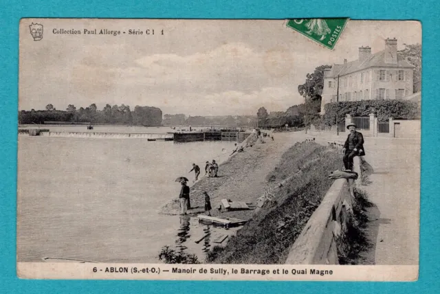 Ablon : Manoir de Sully , Barrage et le Quai... CPA , Carte Postale ancienne /Ma