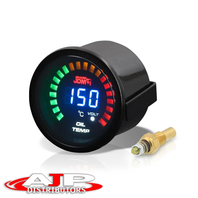 2" Digital JDM Blue LED Oil Temperature Volt 52MM Car Gauge Meter For Mazda