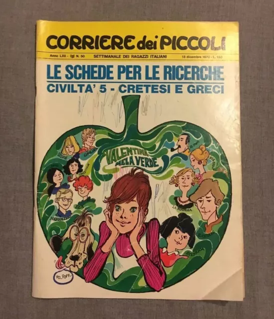 Corriere Dei Piccoli N. 50  13 Dicembre 1970 Valentina Mela Verde