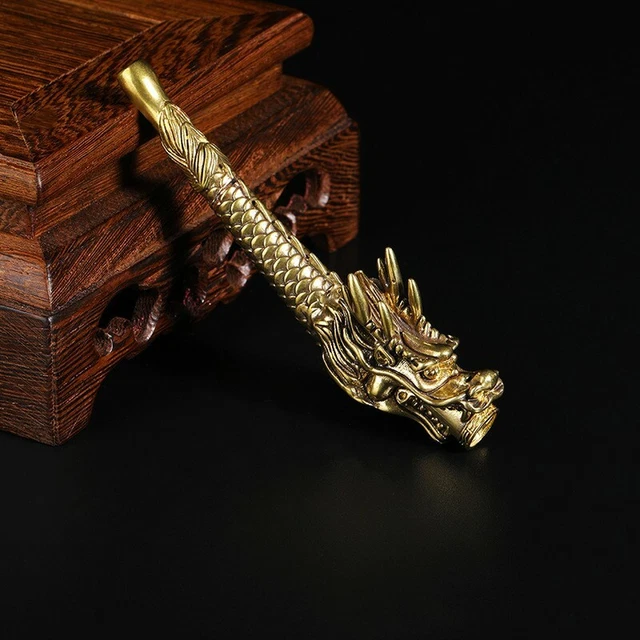 Handmade Brass Vintage Cigarette Holder Dragon Filter Pipe Cigarette