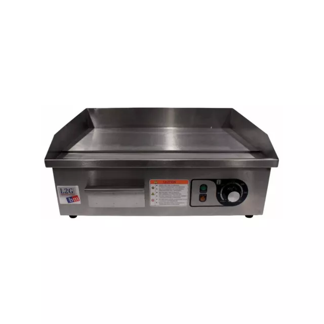 Plancha électrique lisse - 3000 W - Surface inox : 540 x 300 mm