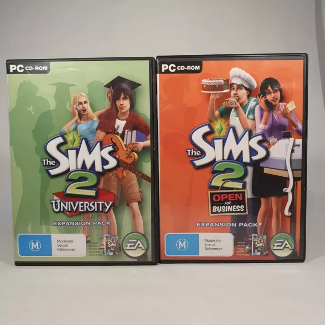 The Sims 2 University & Open for Business Expansion Pack PC Games with Manual