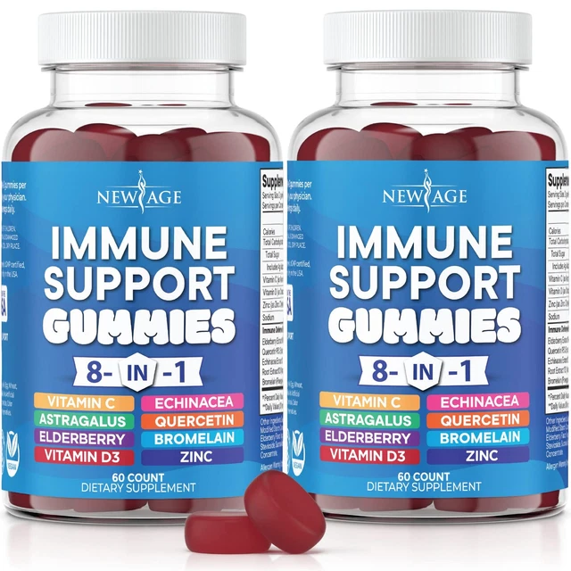 NEW AGE 8 in 1 Immune Support Booster Supplement Vitamin C Zinc 50mg D ...