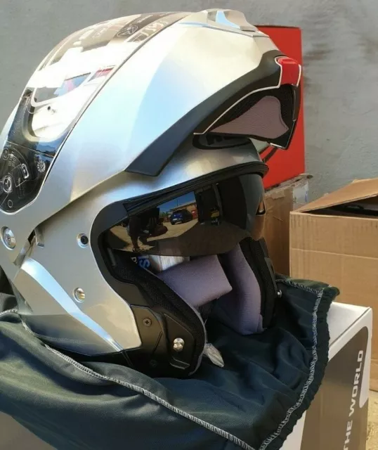 Casco Helm Casque Helmet HJC IS-MAX II 2 MODULARE METAL SILVER XXL