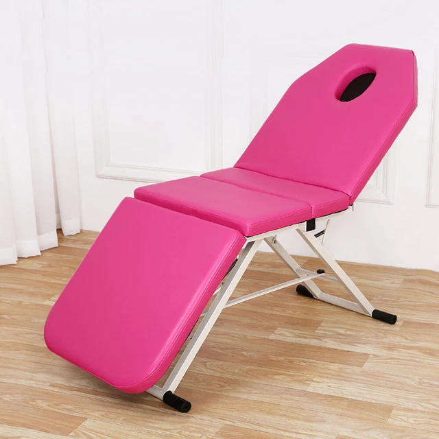 3 zonas mesa de masaje móvil plegable cosmetología cama silla de masaje color rosa