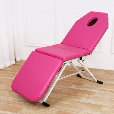 Mesa de masaje móvil rosa 3 zonas tumbona de masaje plegable tumbona cosmética 182*60 cm