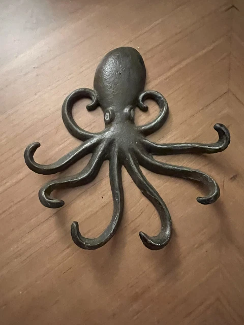 Vintage Nautical Cast Iron Octopus Wall Decor