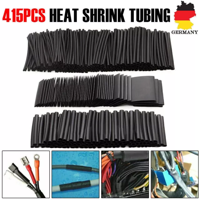 415-piece shrink tubing assortment shrink tubing black bag set