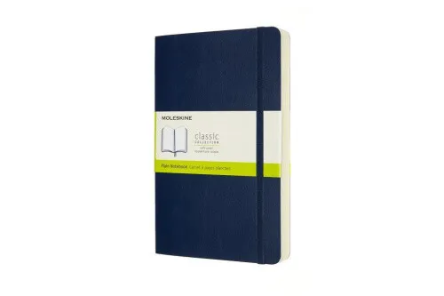 Moleskine Expanded Notebook, Large, Plain, Sapphire Blue, Soft Cover (5 X 8.25)