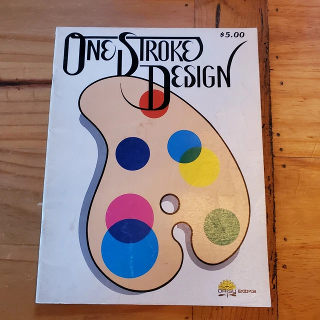 Folleto de arte vintage 1983 diseño de un golpe pintura detalles cepillado instrucciones