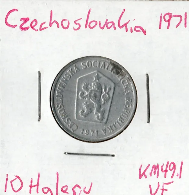 Coin Czechoslovakia 10 Haleru 1971 KM49.1