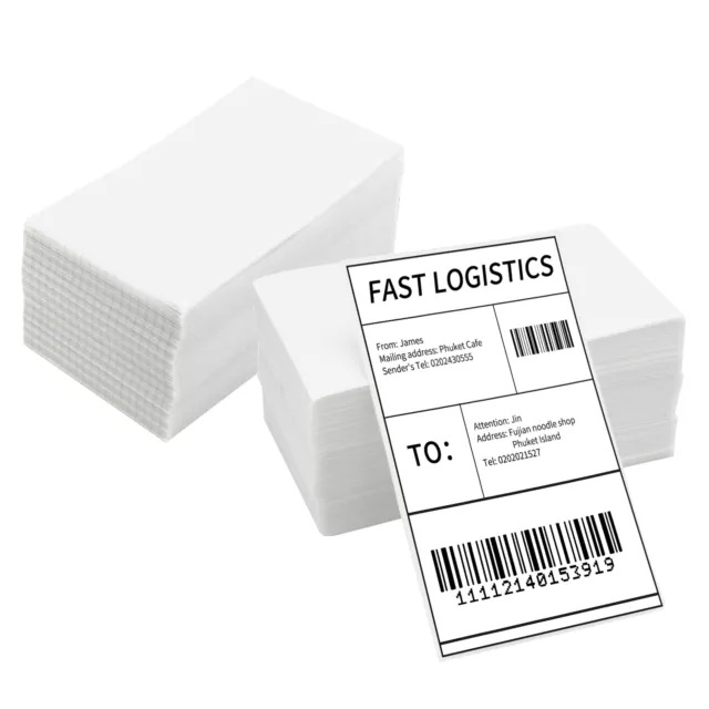 Thermal Direct Shipping Label 4x6 100x150mm 1000 Labels Fan-Fold Stickers M0F6