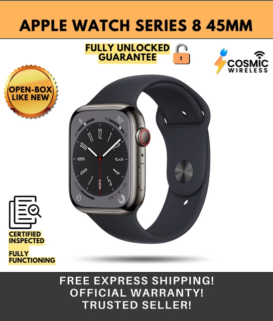 APPLE WATCH SERIES 8 45mm Stainless Steel GPS + Cellular) Unlocked