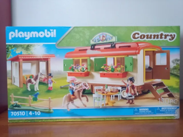 Playmobil Pony Shelter with Mobile Home Set 70510 Never Opened