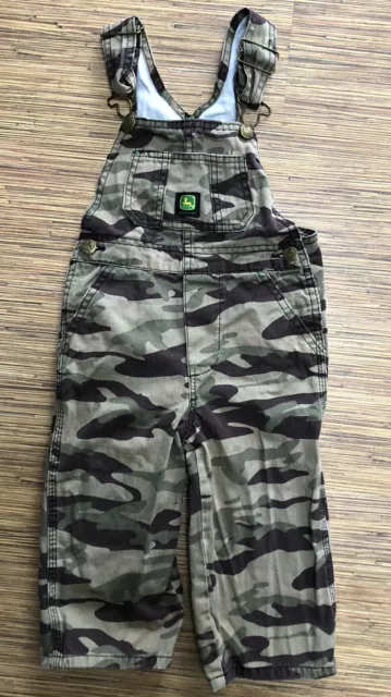 John Deere Camo Overalls Size 2T Toddler Boys Camping Farming Hunting Green