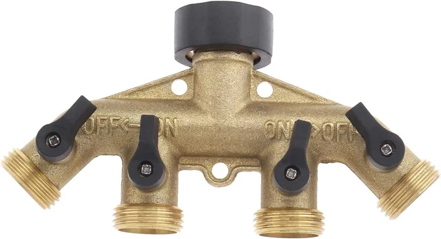 4-Way Spliter Garden Tap Hose Adapter, European Thread 3/4 for Hose Kitchen Gar