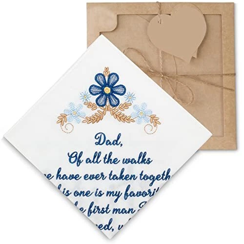 Father Of The Bride Wedding Handkerchief for Dad from Daughter, Wedd...